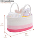 Luxury Diaper Caddy Organizer, Large Cotton Rope Nursery Basket for Baby Diaper Storage, Portable with Removable Divider