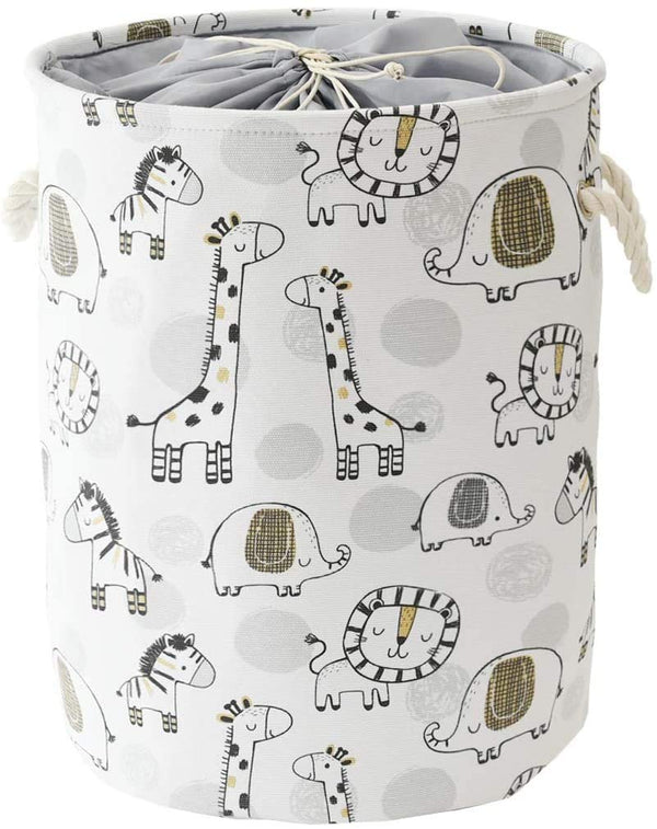 INough Kids Laundry Hamper - Baby Stuffed Animal Organizer, Toy Basket, Safari Nursery Decor, Giraffe