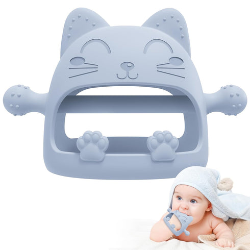 Baby Teething Toys for 0-6 Months, Anti-Drop Silicone Mitten Teething Toy for Soothing Sore Gums
