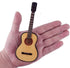 Dselvgvu Wooden Miniature Guitar with Stand and Case, Mini Musical Instrument Dollhouse Model (6.51"x2.28"x0.89")