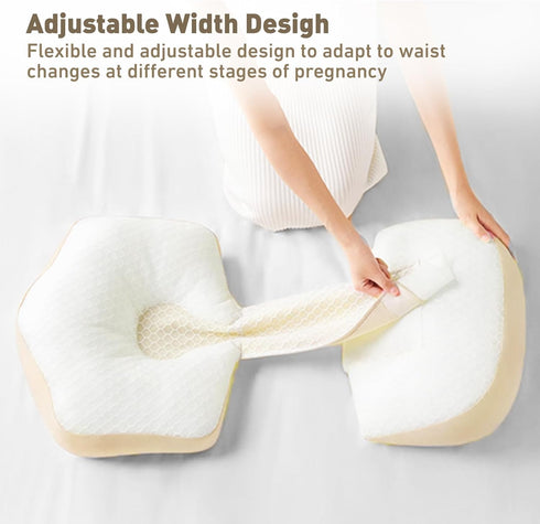 Pregnancy Pillow for Sleeping, Portable Maternity Pillow Double-Side, Belly, Hip, Back Support for Pregnant Women