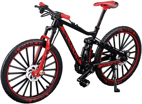 YEIBOBO Alloy Mini Downhill Mountain Bike Toy, Die-cast BMX Finger Bike Model (Black/Red)