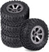 4pcs RC Crawler Tires, Rubber Grappler Tires with Plastic Wheel for 1/16 RC Car