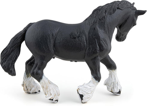 Papo Hand-Painted Figurine - Black Shire Horse Figure-51517 - Collectible for Children 3 Years and Up