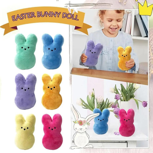 6Pcs Easter Bunny Plush Toys, Cute Animal Bunny Stuffed Dolls for Easter Basket Stuffers for Kids