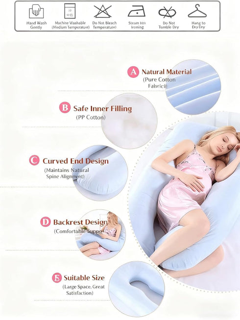FYHCY #8 Pregnancy Pillows for Sleeping,U Shaped Full Body Maternity Pillow with Removable Cover,Support