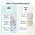 BLESSIQUE INTERNATIONAL 5 100% Blessique Baby Burp Cloths Pieces Cotton Muslin Soft Absorbent Burping Cloth for Baby