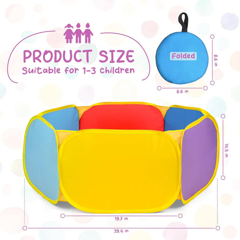 (1M Eocolz Kids Ball Pit Large Pop Up Childrens Ball Pits Tent for Toddlers Playhouse Baby Crawl Playpen