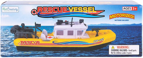 ArtCreativity Aquatic Rescue Vessel, Battery Operated Toy Boat for Kids, Floats in Water, Floating Bathtub and Pool Toy