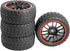 12mm Hex Wheel Rims & Rubber Tires for Redcat HPI Tamiya HSP RC 1/10 on-Road Racing Car (Pack of 4)