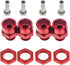 12mm to 17mm Wheel Hex Hub Adapter Extension for 1/10 RC Car, Upgrade 1/8 Tires, Red