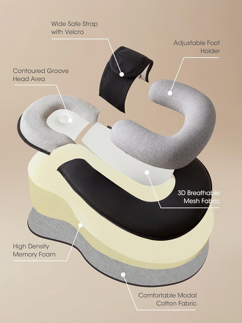 Kaatnii Tummy Time Pillow Baby Lounger Pillow Reduce Spit-Up Anti Overflow Design for Baby Comfort and Feeding Support