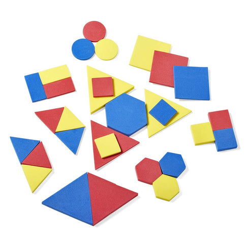 hand2mind Foam Attribute Blocks Student Kit, Geometry Set, Preschool Learning, Set of 60 Blocks