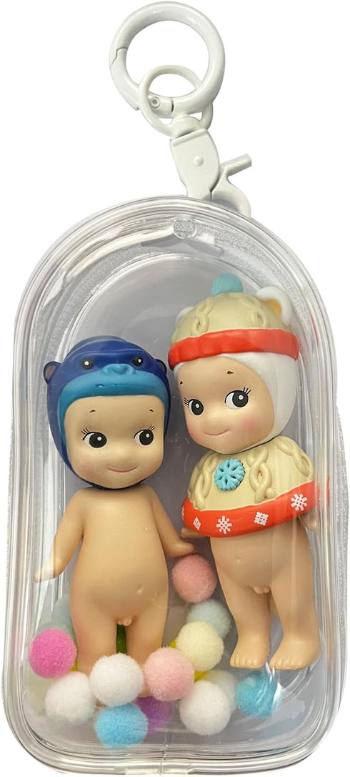 Clear Doll Display Bag Keychain Portable Hanging Figure Storage BagMystery Box Organizer Dustproof Collectibles Display Case for Showing Off Blind Boxes Mini Figures