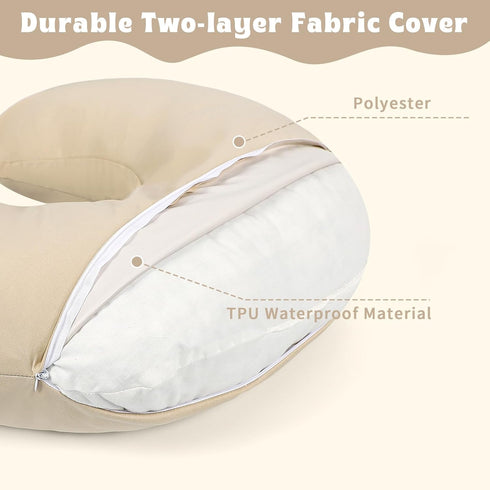 Hooyax Baby Muslin Nursing Pillow Cover and Waterproof Nursing Pillow Cover, Soft and Stretchy Feeding Nursing Covers