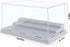 Mlikero 2 Pack Display Case for Minifigures - Clear Dustproof Acrylic Storage Box with 3 Movable Steps, Gray