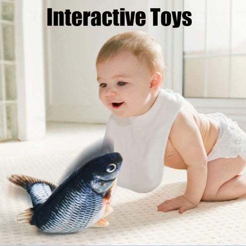 Electric Moving Fish Interactive Plush Toy