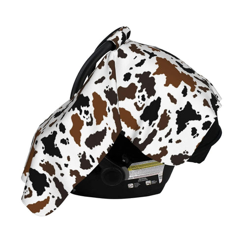 Yobvec Western Cow Print Baby Car Seat Canopy Cover Multi Use Nursing Cover for Mom Nursing Covers Newborn Cow Print