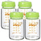 Matyz Glass Breastmilk Storage Bottles, 4-Pack (Green, 6oz Each), Wide Mouth Food-Grade