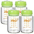Matyz Glass Breastmilk Storage Bottles, 4-Pack (Green, 6oz Each), Wide Mouth Food-Grade