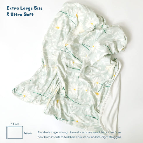 2 Pack 34 44 GRSSDER Baby Blankets Super Soft Jersey Knit Swaddle Blankets for Baby Girls and Boys, Double Layer