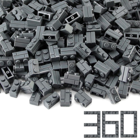 Feleph 360 Pieces 1x2 Masonry Profile Bricks, Building Blocks for Wall Parts, Compatible with Major Brands