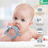 2 Pack 0-6 6-12 Socub Baby Teething Toys for Babies Months, Silicone Teething Mitten and Wooden Ring Toy for Babies