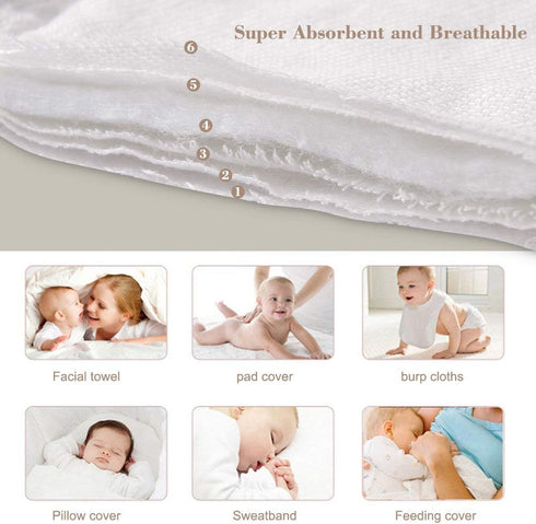 100% 6 (10-35 lbs)(6ply 6 Count 01) Fasoar Cotton Prefold Cloth Diapers - Unbleached Premium Cotton, Ply Baby Washable