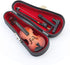 Dselvgvu Wooden Miniature Violin with Stand, Bow, and Case, Mini Musical Instrument Dollhouse Model Ornament Home