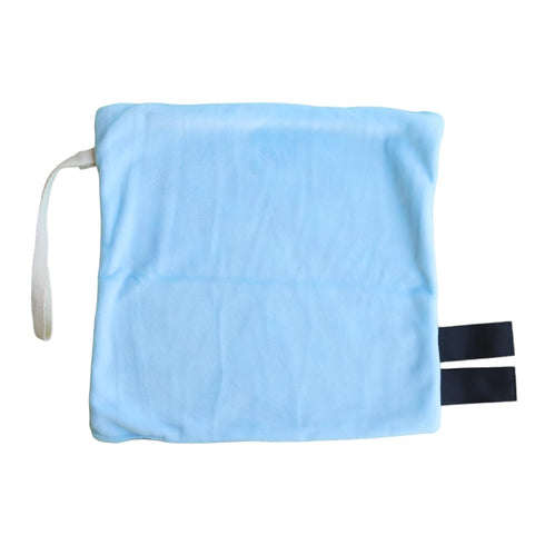 Black & White Check Mini Blanket with Blue Pacifier Holder