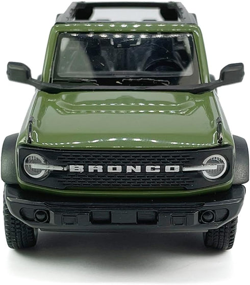 2-Door Convertible Bronco Model Car - 1/36 Scale Diecast Toy with Pull Back Doors, Black Rim