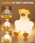 3-Level Dimming Flower Duck Silicone Night Light, Touch Rechargeable Nursing Lamp, Breast Feeding Gift, Baby Child Girl