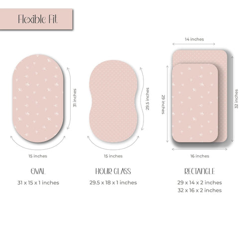 Set Bassinet and Changing Pad Cover Bundle (Pink Gingko and Pin Dots Collection)
