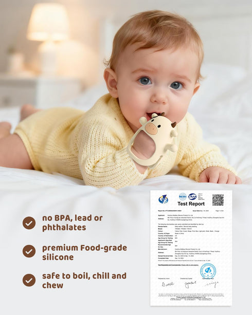 2 Pack 3 ChooKaChoo Baby Teething Toy for Over Months, Food Grade Silicone Teething Mitten, Anti Dropping Wrist Hand