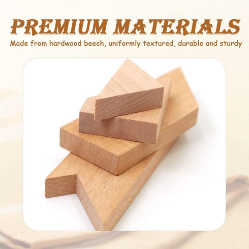 Wood T Shape Puzzle, 4 Pieces Brain Teaser Toy for Kids & Adults, Advanced Level Gift