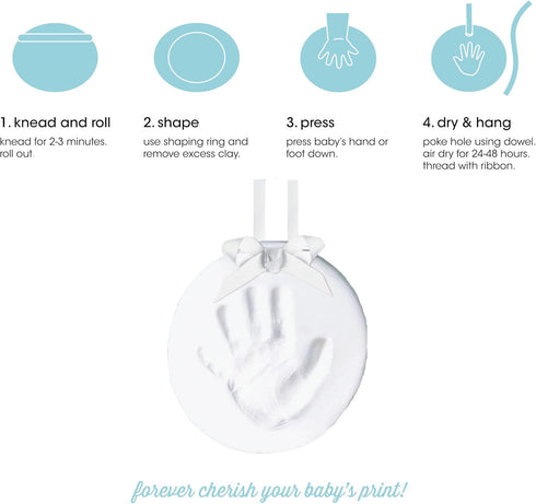 Pearhead My First Christmas Ornament Baby Handprint or Footprint Kit, DIY Clay Keepsake, Gift for New and Expecting
