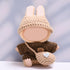 QIUTIMIY 17cm 3 Set: (LBB 16) Doll Clothes - Cute Piece Brown Sweater, Khaki Cap, Mini Bag Clothes