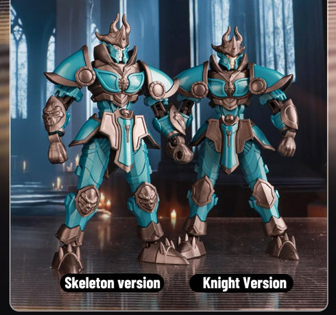 Gearblox Dummy T13 Lich Glacier Armor Knight Action Figure Toy, Multi-Jointed Movable Medieval Articulated Robot
