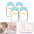 4-PACK 6 Oz Matyz Wide Mouth Glass Breast Milk Storage Containers With Lids (Blue, Each) - Glass Freezer Safe