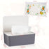 Diaper Wipes Dispenser Holder, Wipes Tissue Case Keeps Wipes Fresh with Lid (Grey)