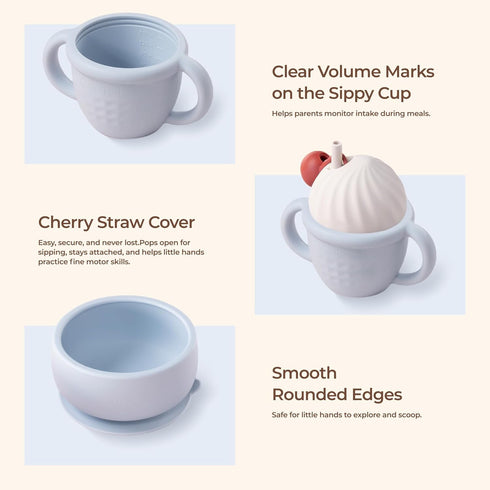 Cozy Rock Set, Set, Silicone Baby Feeding Gelato Collection Baby Led Weaning Supplies, First Self-Feeding Ice Cream