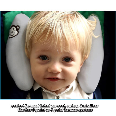 Baby Travel Pillow, Adjustable Head Neck Pillow for Infant Car Seat, Stroller Headrest Pillow for Infants, Banana
