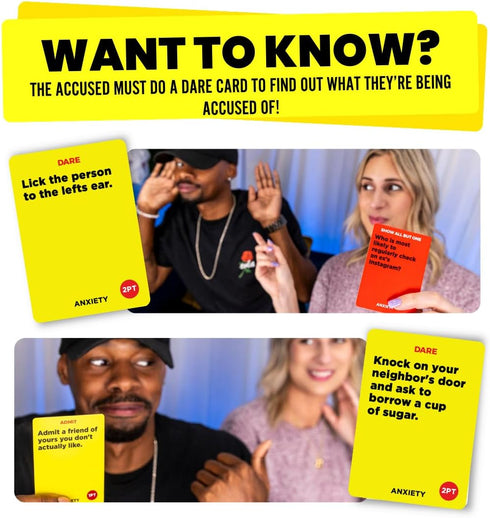 500 17+, Viral Studios Anxiety - The Savage Party Card Game for Accusations, Dares & Horrible Honesty Cards, Ages