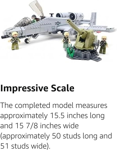 General Jim's A-10 Military Brick Building Set, US Air Force Fighter Jet Warthog Plane