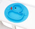 Baby Divided Plate Silicone - Portable Non Slip Feeding Plate with Suction Cup for Kids, BPA Free (Duck-Blue)