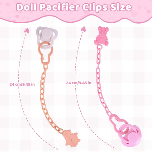 6 Set, BABESIDE Pcs Reborn Baby Doll Accessories Cute Bear Pattern Baby Doll Bottles and Magnetic Pacifiers