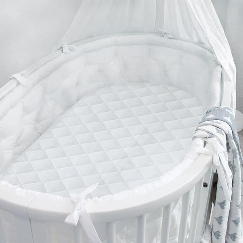 (32"x17") 2 Pack Bassinet Mattress Pad Cover Fit for Hourglass/Oval Bassinet Mattress, Waterproof Bassinet Mattress