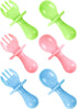 6 Pcs Baby Spoons and Forks for Baby Led Weaning, Toddler Utensils for Self-Feeding