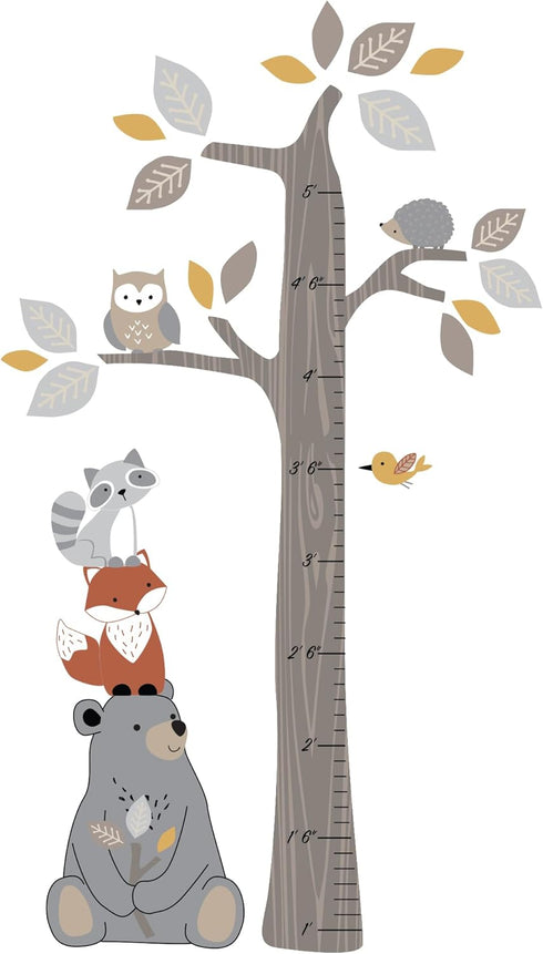 Lambs & Ivy Woodland Forest Tree with Animals Kids Growth Chart Wall