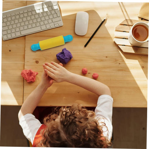 Toyvian 4pcs Painted Clay Rolling Pin Tools Rollers Small Pastry Rolling Pin Plastic Drum Bulk Gummy Candy Mini Tools Kids Playdough Kit Clay Dough Tools Kit Clay Modelling Tool